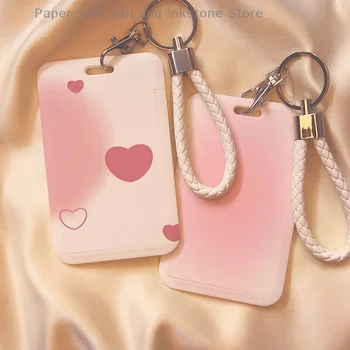 Сладки розови притежателите на кредитни карти Love, ключодържатели, банкови лична карта, Значка, корица за карти, визитница, студентски аксесоари