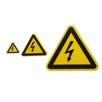 Стикер с опасност за Поражение от електрически ток, е Знак за опасност за Триъгълника Вътре / вън