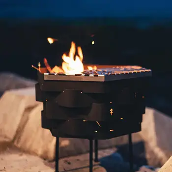 Туризъм печка на дърва за огъня на открито Преносима обогревательная горелка за палатки Отопление лагер огън ями Туризъм сгъваема дърво горелка за огъня