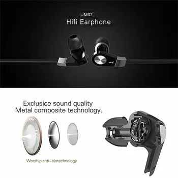 Ушите Langsdom JM02 с кабелен горивото, Hifi слушалки Bass, вграден микрофон, 3.5мм жак, слот за слушалки