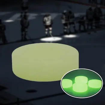 Хокейна шайба свети в тъмното Подови миене светва зелено Преносим за деца и възрастни, Спортни подаръци на открито Хокей на топката