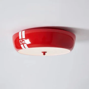 Червен тавана лампа в стил ретро, спалня, хол, прости арт кабинет, тавана лампа