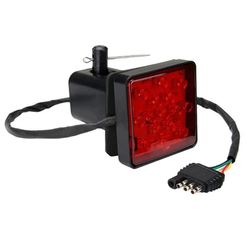 Червено 15 led 2-инчов сцепных устройства за ремаркета, кутията на приемника за теглене, стоп-сигнал с щифт 12V